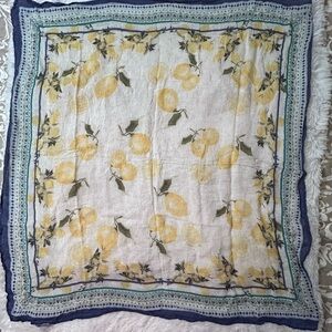 J. Jill Lemon Print Scarf - Yellow and Blue